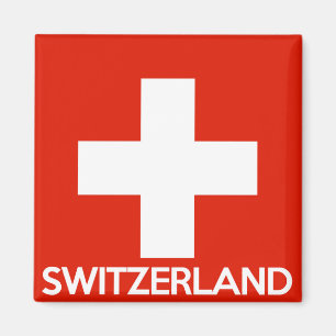 Switzerland country flag symbol name text swiss magnet