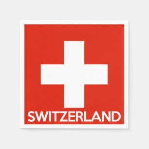 Switzerland country flag symbol name text swiss paper napkins
