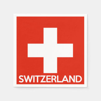 Switzerland country flag symbol name text swiss paper napkins