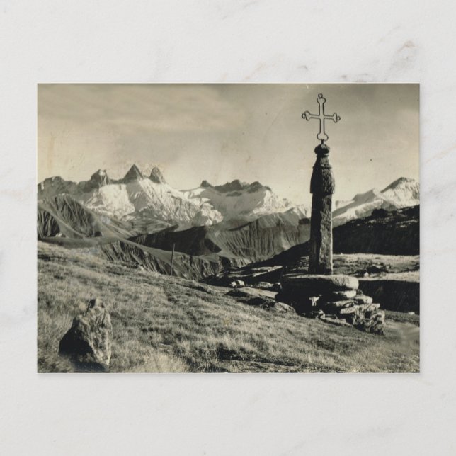 Switzerland,Cross on the mountain, Jungfrau Region Postcard (Front)