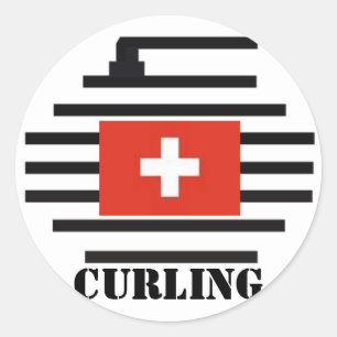 Switzerland Curling Classic Round Sticker
