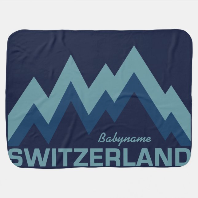 SWITZERLAND custom baby blanket (Horizontal)
