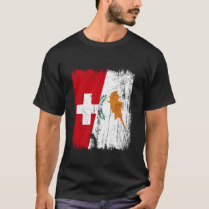 Switzerland Cyprus Half Flag Swiss Cypriot Heritag T-Shirt