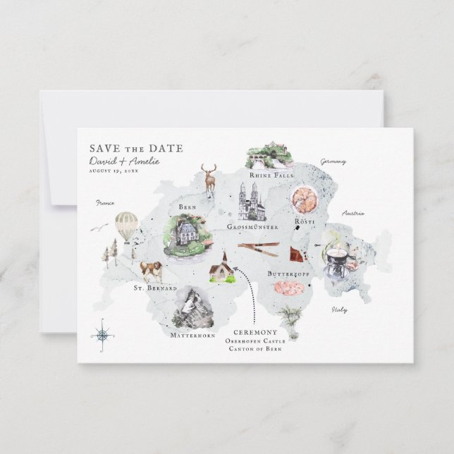 Switzerland | Destination Wedding Itinerary Map (Front)