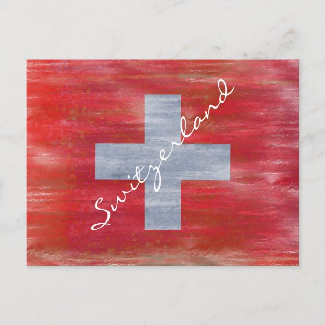 Switzerland distressed Swiss flag Postcard (Front)