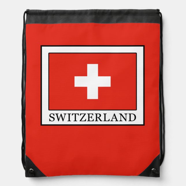 Switzerland Drawstring Bag (Front)