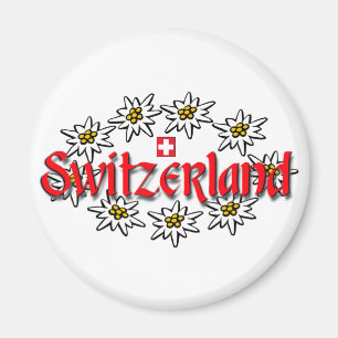 Switzerland Edelweiss Button Magnet