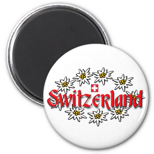 Switzerland Edelweiss Button Magnet