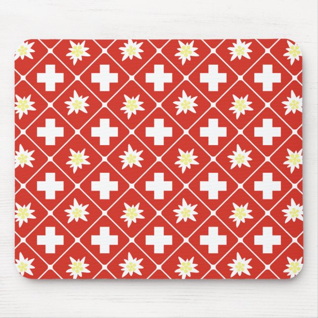 Switzerland Edelweiss pattern Mouse Pad (Front)