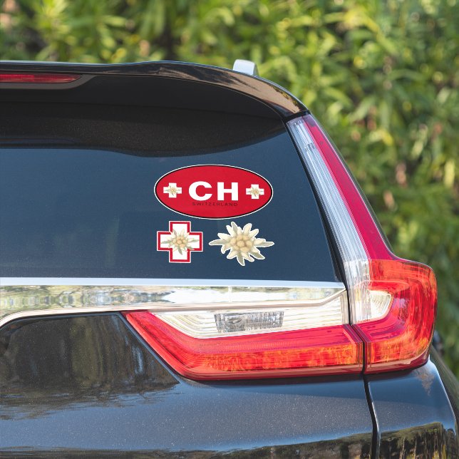 Switzerland Edelweiss Schweiz SWISS Suisse  Sticker (Car Side)