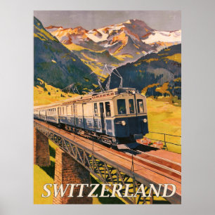 Switzerland, Electric Train, Railway Poster