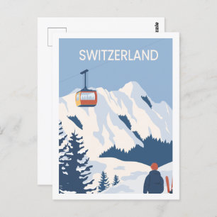 Switzerland Famous Travel Place Illustration Postcard