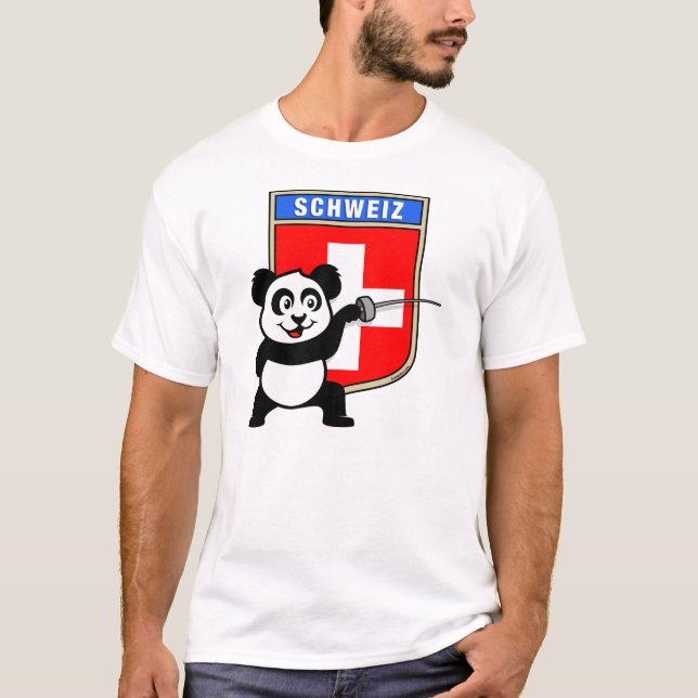 Switzerland Fencing Panda T-Shirt (Front)