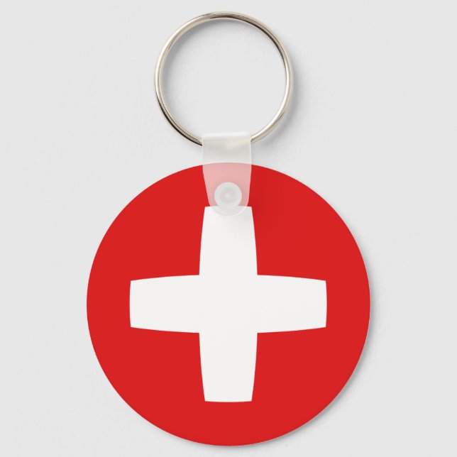 Switzerland Fisheye Flag Keychain (Front)