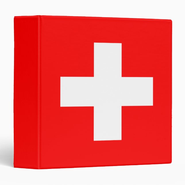 Switzerland Flag 3 Ring Binder (Front/Spine)