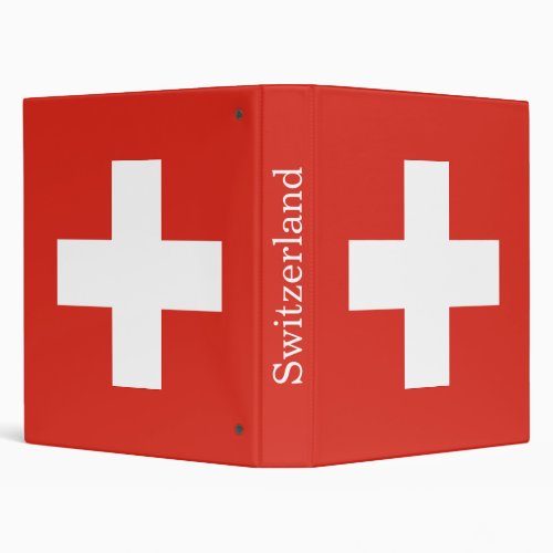 Switzerland Flag 3 Ring Binder
