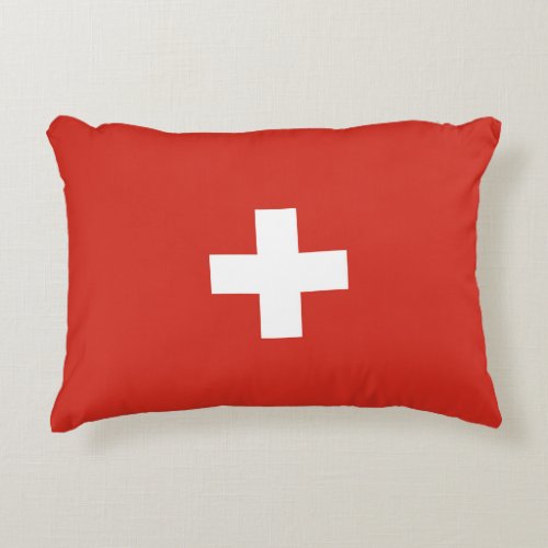 Switzerland flag accent pillow