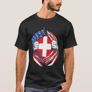 Switzerland Flag American Proud Of My Swiss Herita T-Shirt
