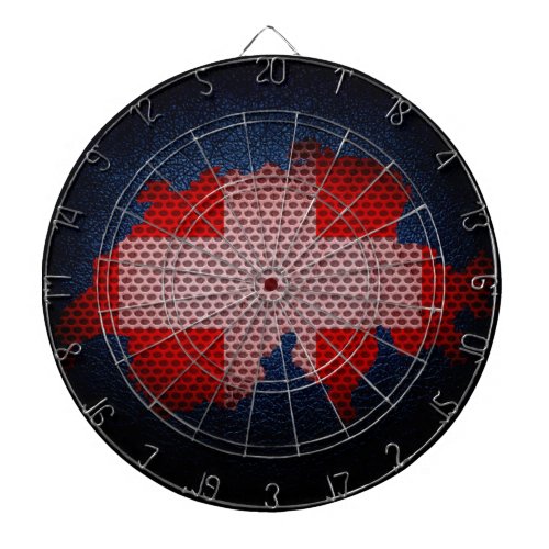 Switzerland Flag and Map Dartboard With Darts