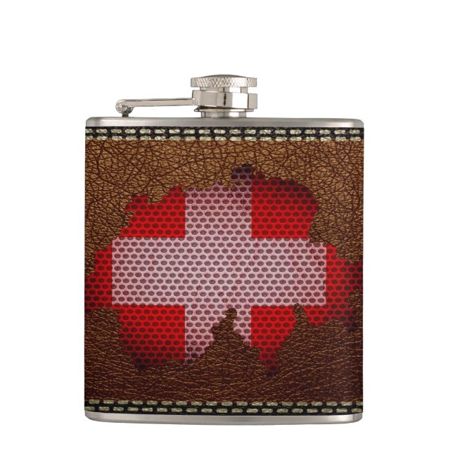 Switzerland Flag and Map Flask (Front)