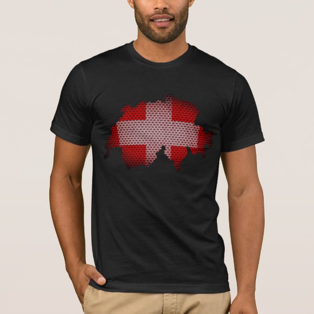Switzerland Flag and Map T-Shirt (Front)