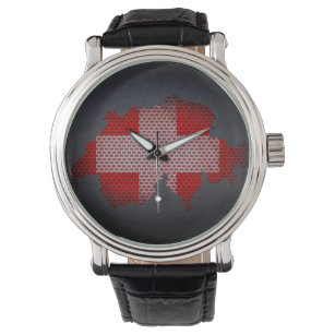 Switzerland Flag and Map Watch