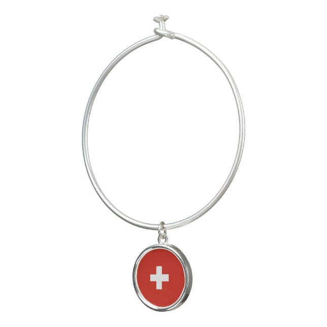 Switzerland flag bangle bracelet (3/4)