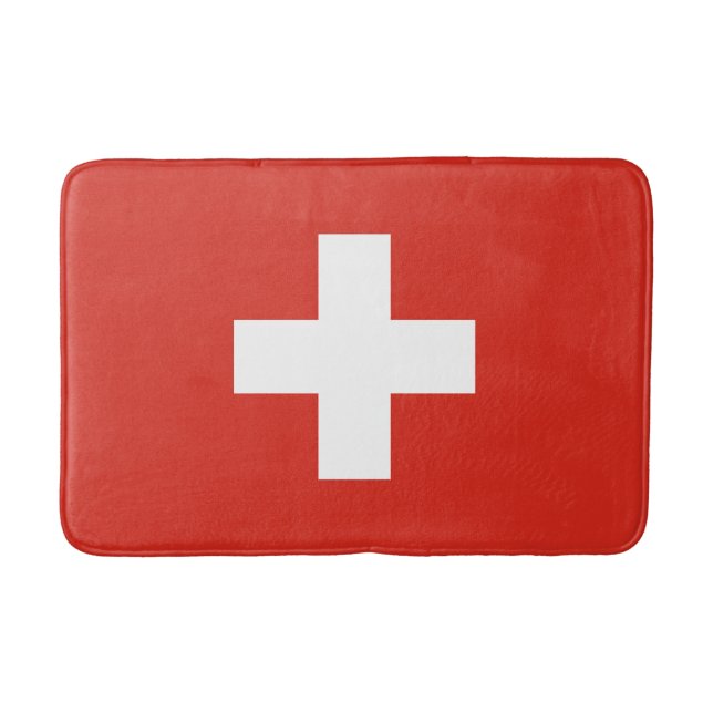 Switzerland Flag Bath Mat (Front)