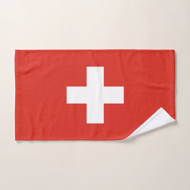 Switzerland Flag Bath Towel Set (Hand Towel)