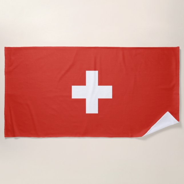 Switzerland flag beach towel (Front)
