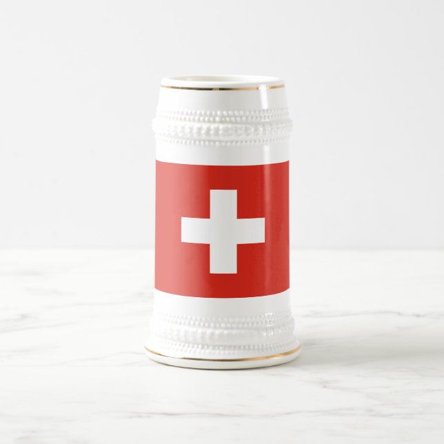 Switzerland Flag Beer Stein (Center)