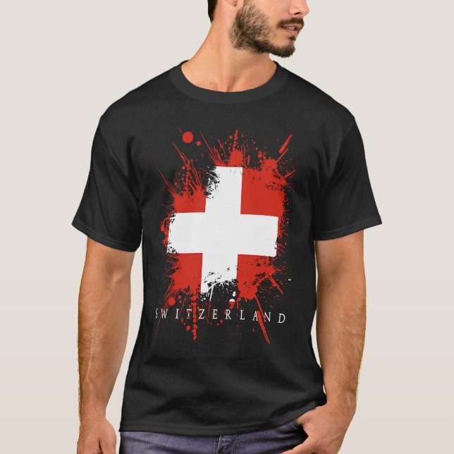 Switzerland Flag Bern Genf State Nationality T-Shirt (Front)