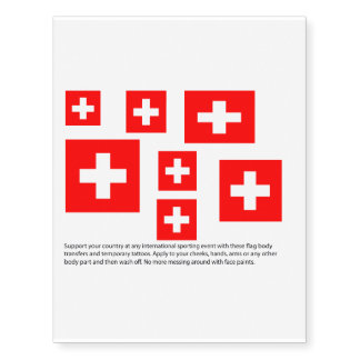 Switzerland flag body transfers temporary tattoos