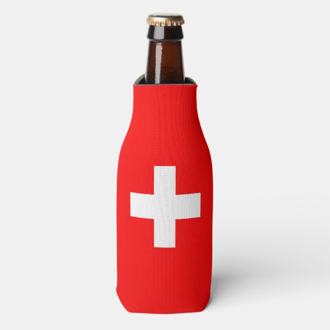 Switzerland Flag Bottle Cooler (Bottle Front)