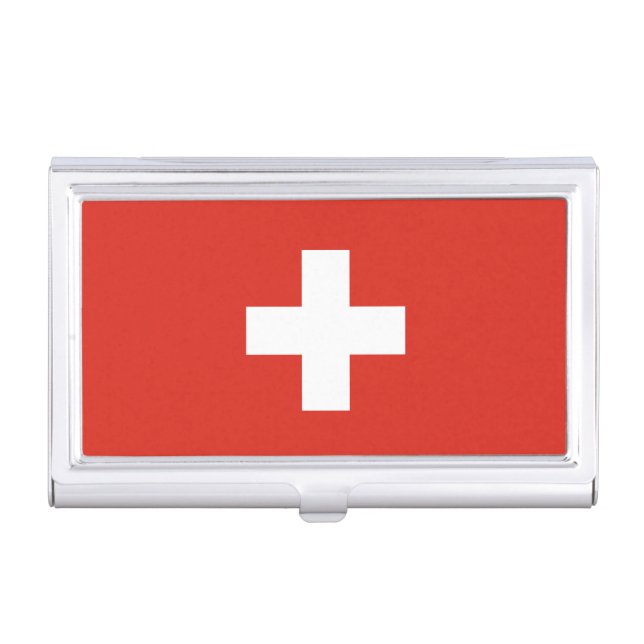 Switzerland Flag Business Card Case (Front)