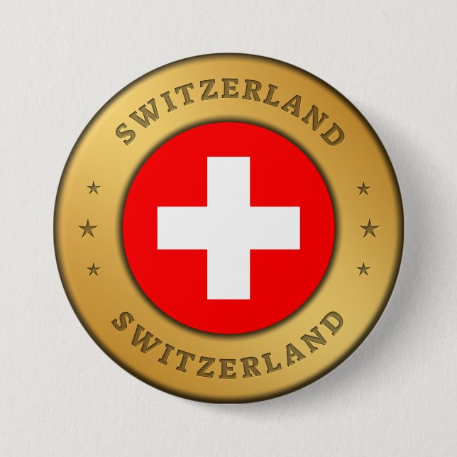 Switzerland Flag Button (Front)