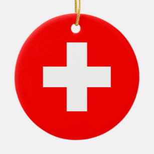 Switzerland Flag Ceramic Ornament