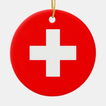 Switzerland Flag Ceramic Ornament by CreativeFlagDesign at Zazzle