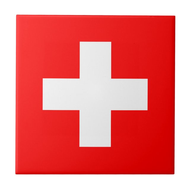 Switzerland Flag Ceramic Tile (Front)