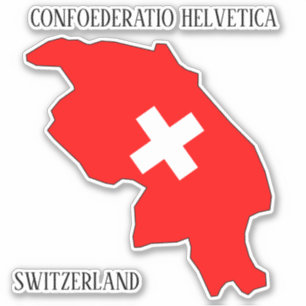 Switzerland Flag Charming Patriotic Map Sticker