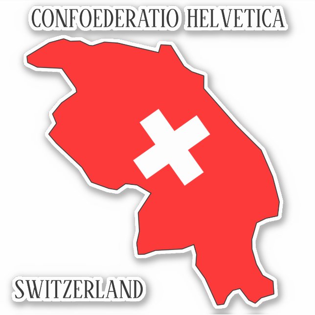 Switzerland Flag Charming Patriotic Map Sticker (Front)