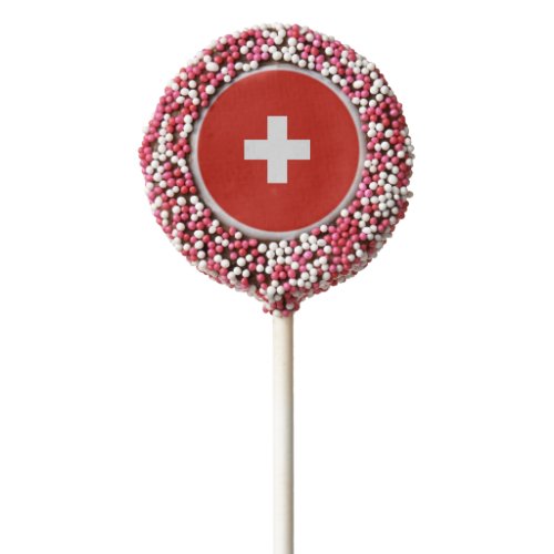 Switzerland flag chocolate covered oreo pop