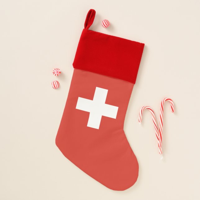Switzerland Flag Christmas Stocking (Front)