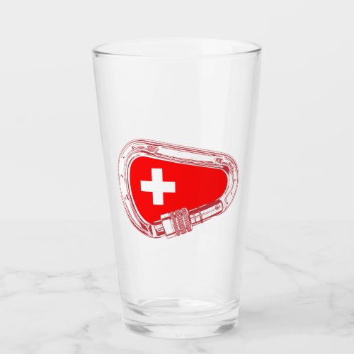 Switzerland Flag Climbing Carabiner Glass