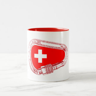 Switzerland Flag Climbing Carabiner Two-Tone Coffee Mug