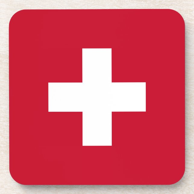 Switzerland Flag Drink Coaster (Front)