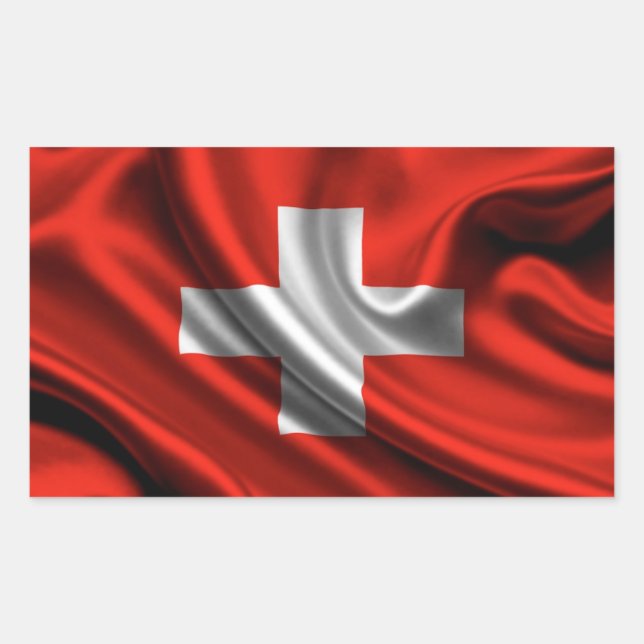 Switzerland Flag Fabric Rectangular Sticker (Front)