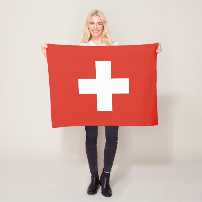 Switzerland Flag Fleece Blanket (In Situ)