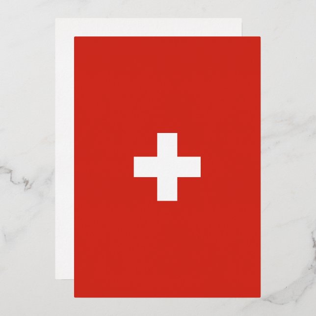 Switzerland flag foil invitation (Front/Back)