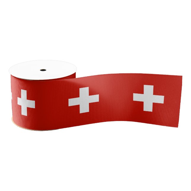Switzerland flag grosgrain ribbon (Spool)